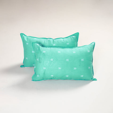 Blue - Jacquard Pillow Covers (Set of 2) 63