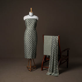 Chanderi Silk Jaipur Hand Block Print Unstitched Dress Material: Kurta, Bottom with Dupatta 20