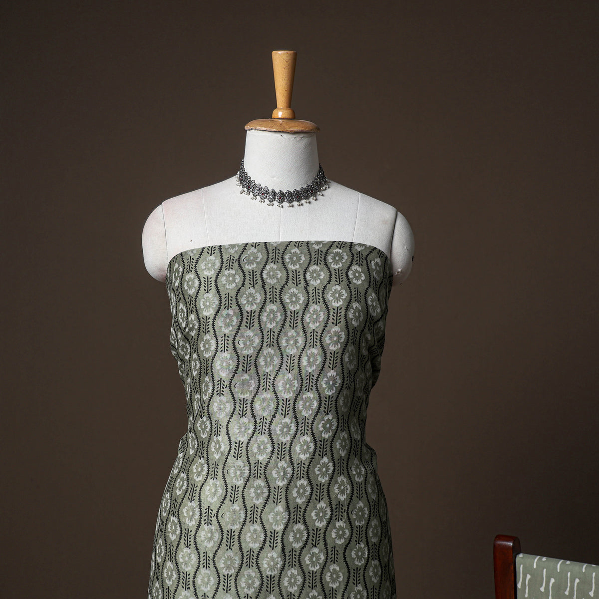 Chanderi Silk Jaipur Hand Block Print Unstitched Dress Material: Kurta, Bottom with Dupatta 20
