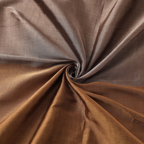 Brown - Handloom Full Tissue Silver Zari Stripes Chanderi Silk Fabric 22