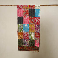 Multicolor - Reversible Patchwork Silk Bengal Kantha Stitch Stole 66