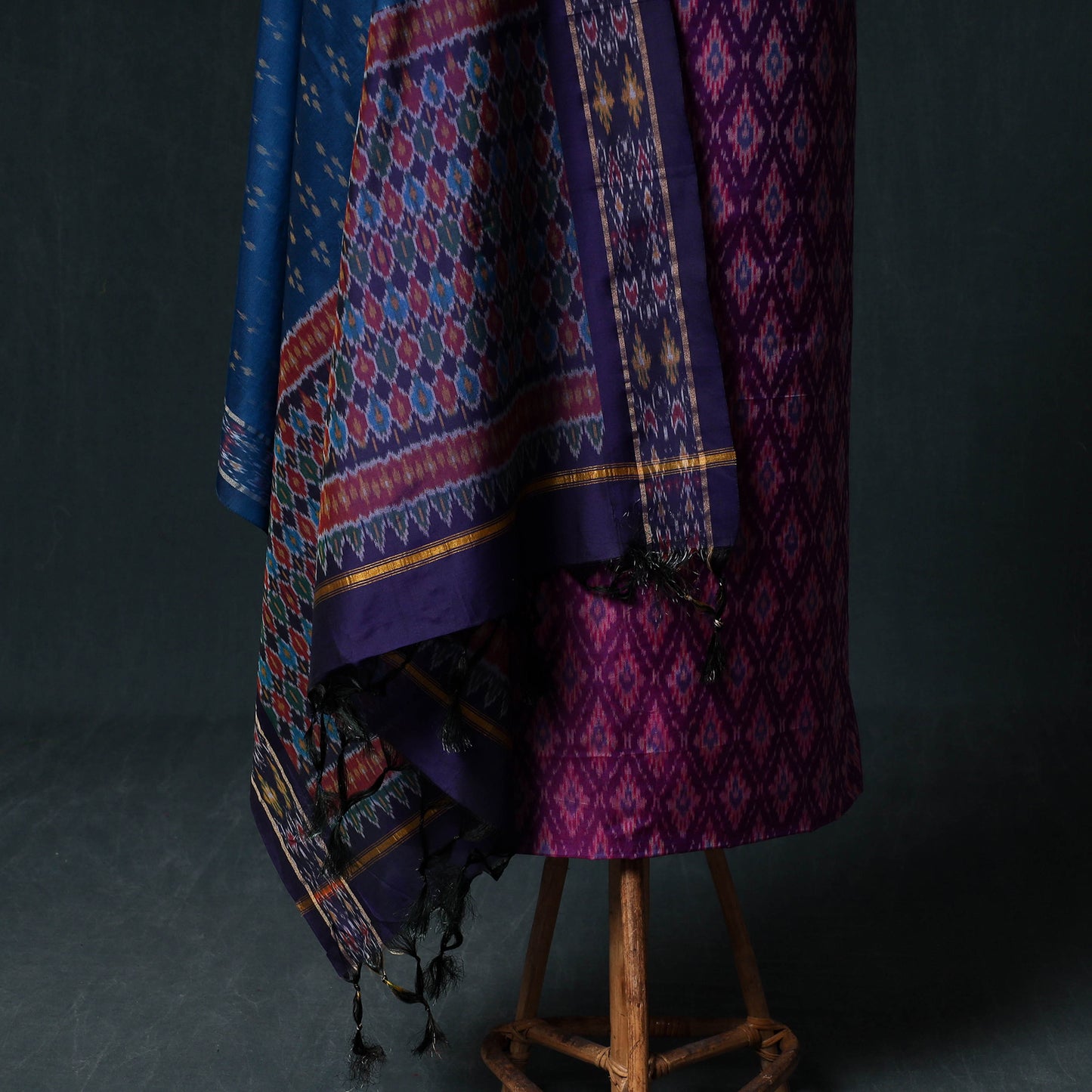 Pochampally Ikat Handwoven Sico 2pc Unstitched Dress Material Kurta Set 37