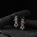 Pink - saanjh bela cuckoo oxidised earrings - handcrafted