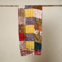 Multicolor - Reversible Patchwork Silk Bengal Kantha Stitch Stole 59