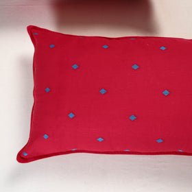 Red - jacquard pillow covers (set of 2) 65 - handcrafted