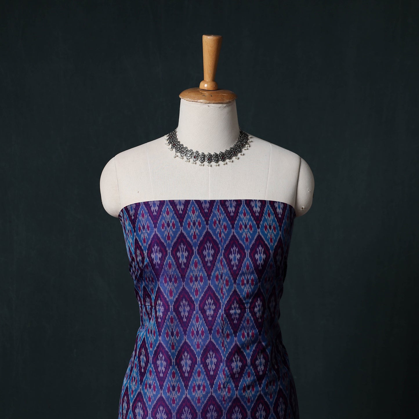 Pochampally Ikat Handwoven Sico 2pc Unstitched Dress Material Kurta Set 38