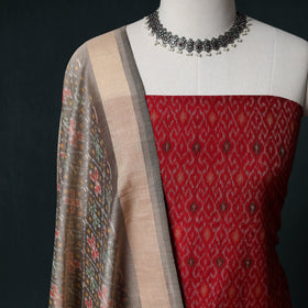 Pochampally Ikat Handwoven Sico 2pc Unstitched Dress Material Kurta Set 39