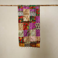 Multicolor - Reversible Patchwork Silk Bengal Kantha Stitch Stole 52