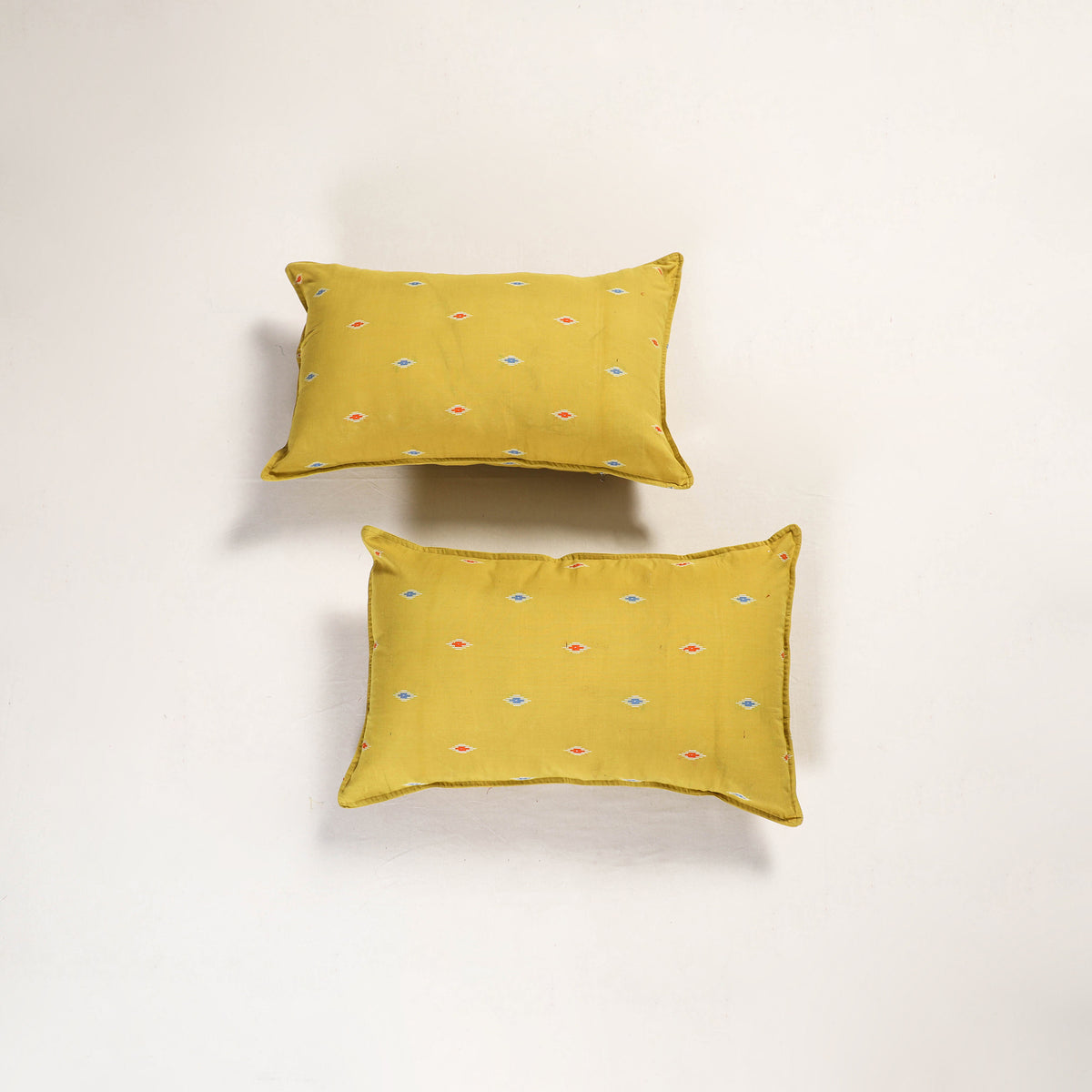 Yellow - jacquard pillow covers (set of 2) 66 - handcrafted