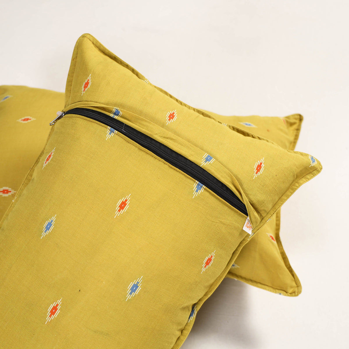 Yellow - jacquard pillow covers (set of 2) 66 - handcrafted