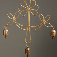 Flower - Kutch Copper Coated 3 Bells Wind Chimes 05