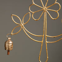 Flower - Kutch Copper Coated 3 Bells Wind Chimes 05