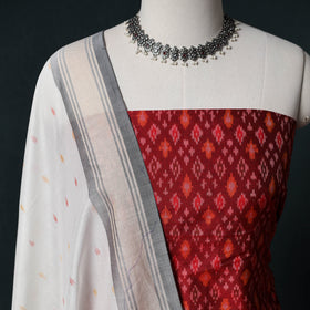 Pochampally Ikat Handwoven Sico 2pc Unstitched Dress Material Kurta Set 40