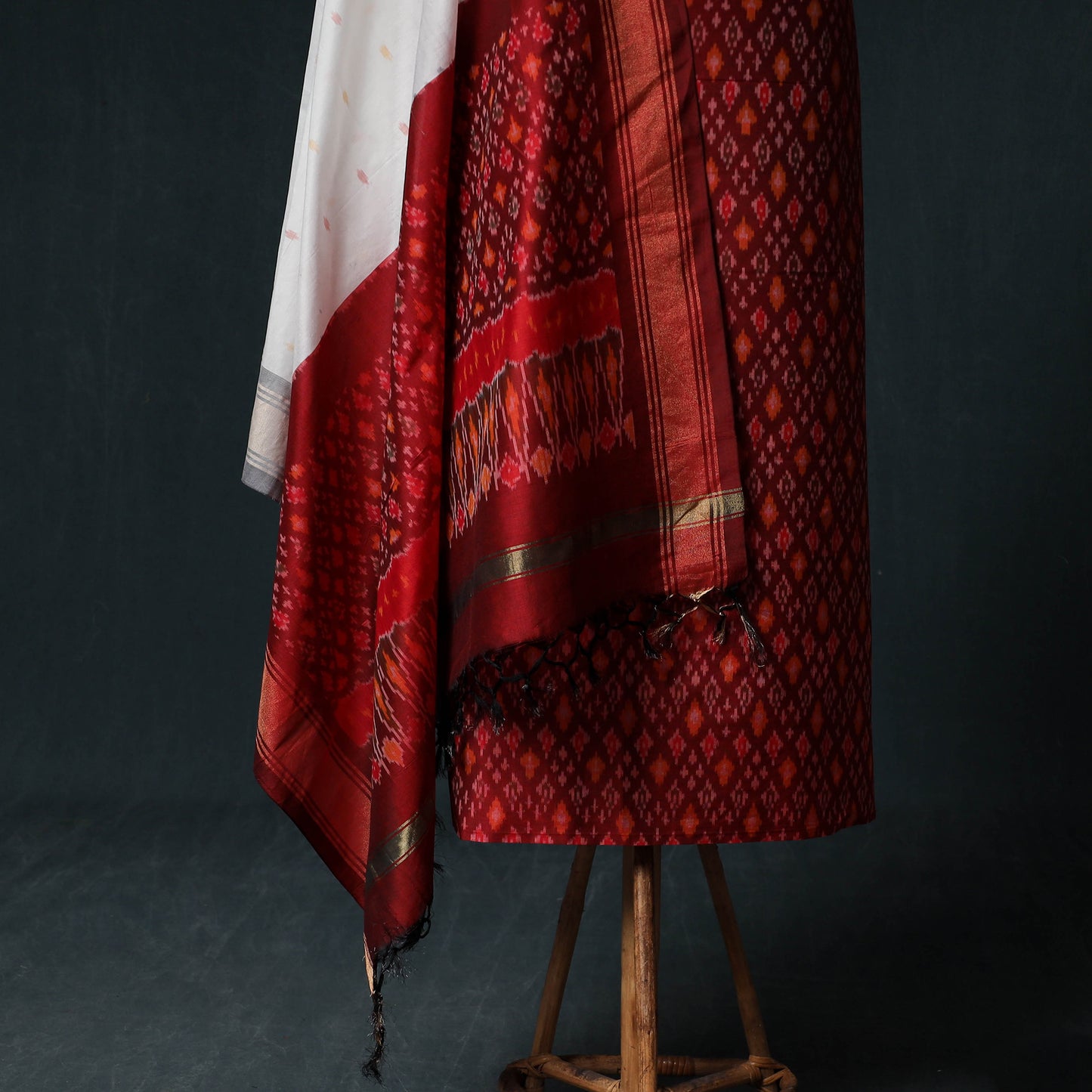Pochampally Ikat Handwoven Sico 2pc Unstitched Dress Material Kurta Set 40