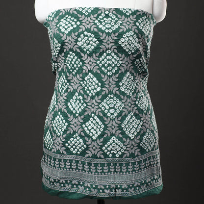 3pc Kutch Bandhani Tie-Dye Satin Cotton Suit Material Set 262