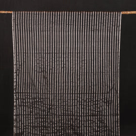 Handloom Full Tissue Silver Zari Stripes Chanderi Silk Fabric 25
