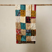 Multicolor - Reversible Patchwork Silk Bengal Kantha Stitch Stole 43