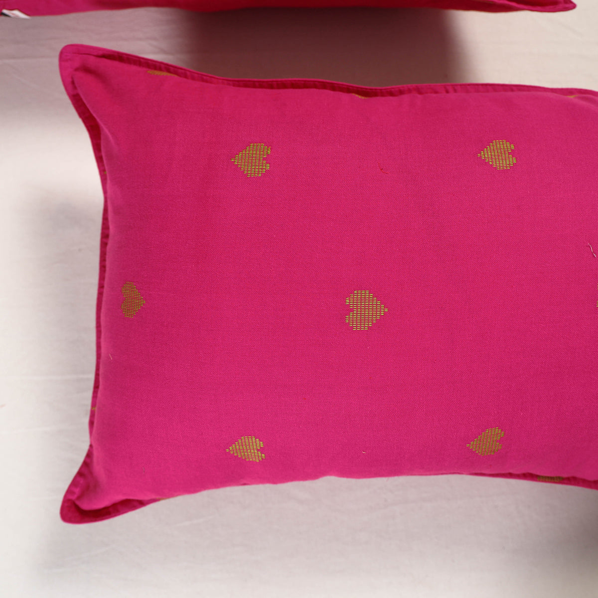 Pink - jacquard pillow covers (set of 2) 68 - handcrafted