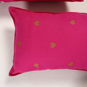 Pink - jacquard pillow covers (set of 2) 68 - handcrafted