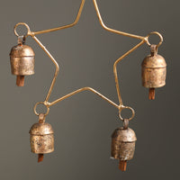 Star - Kutch Copper Coated 4 Bells Wind Chimes 06