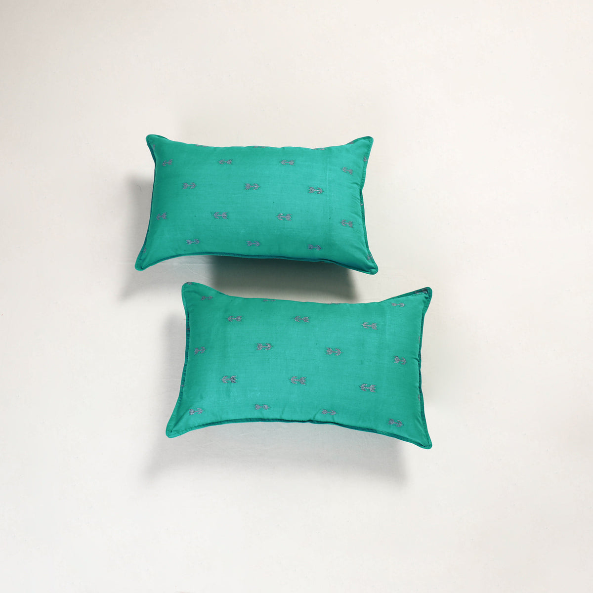 Blue - jacquard pillow covers (set of 2) 69 - handcrafted