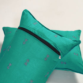 Blue - jacquard pillow covers (set of 2) 69 - handcrafted