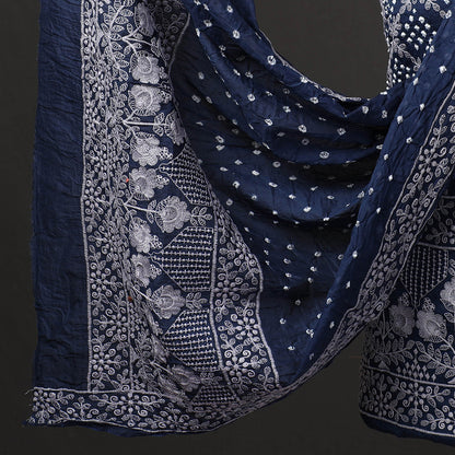 3pc Kutch Bandhani Tie-Dye Satin Cotton Suit Material Set 266
