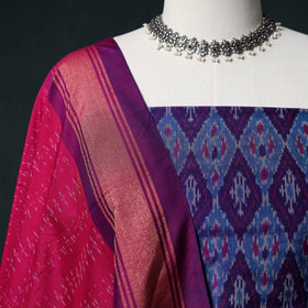 Pochampally Ikat Handwoven Sico 2pc Unstitched Dress Material Kurta Set 42