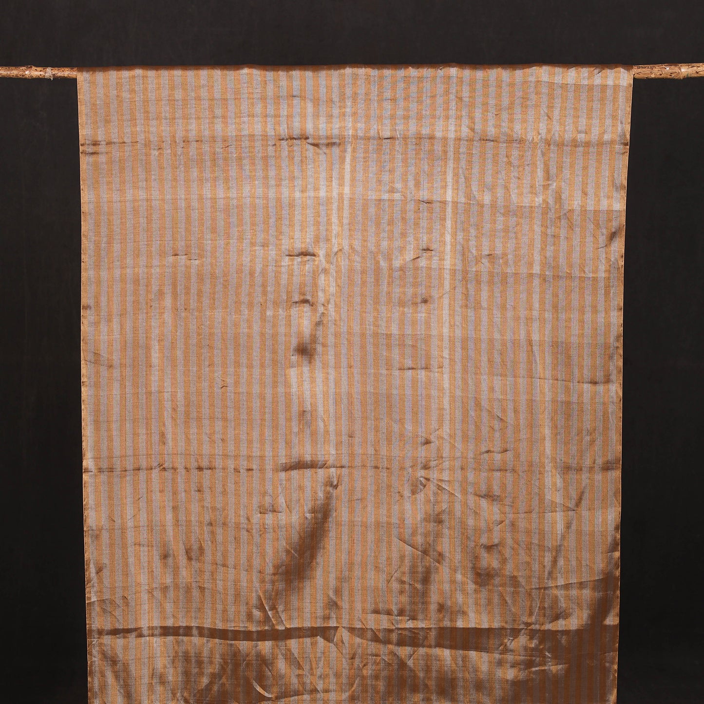 Handloom Full Tissue Silver Zari Stripes Chanderi Silk Fabric 18