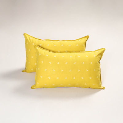 Yellow - jacquard pillow covers (set of 2) 71 - handcrafted
