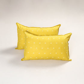 Yellow - jacquard pillow covers (set of 2) 71 - handcrafted