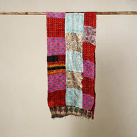 Multicolor - Reversible Patchwork Silk Bengal Kantha Stitch Stole 30