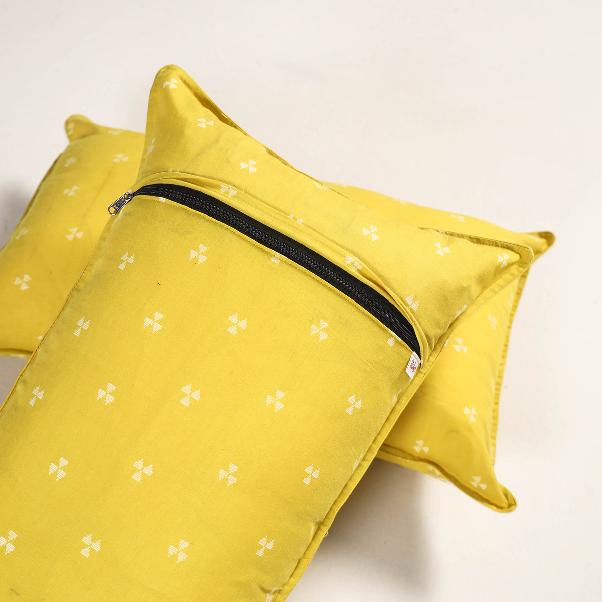 Yellow - jacquard pillow covers (set of 2) 71 - handcrafted