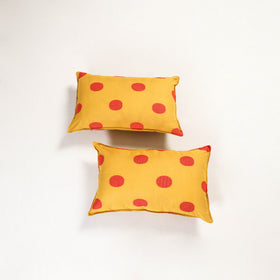 Yellow - jacquard pillow covers (set of 2) 72 - handcrafted