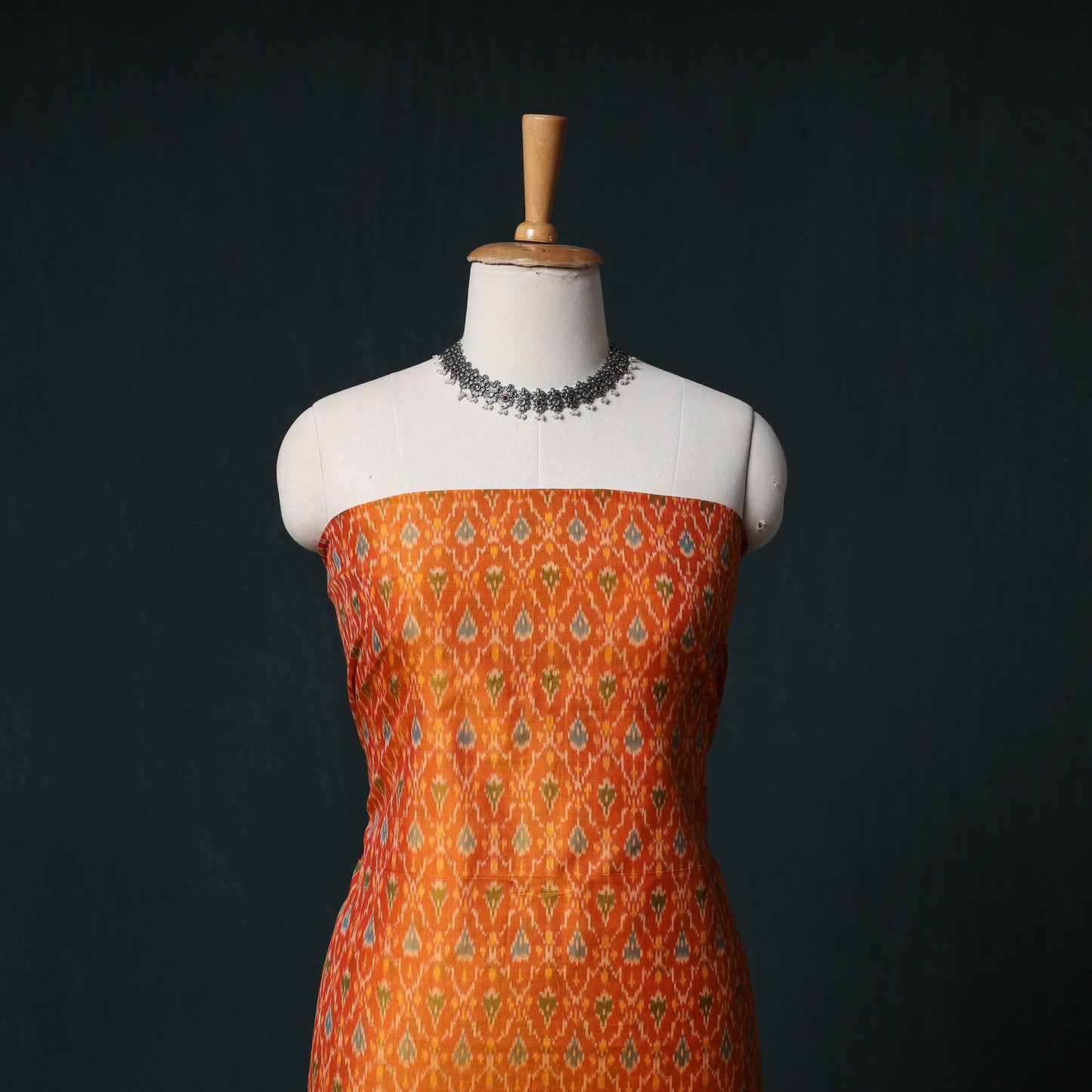 Pochampally Ikat Handwoven Sico 2pc Unstitched Dress Material Kurta Set 43