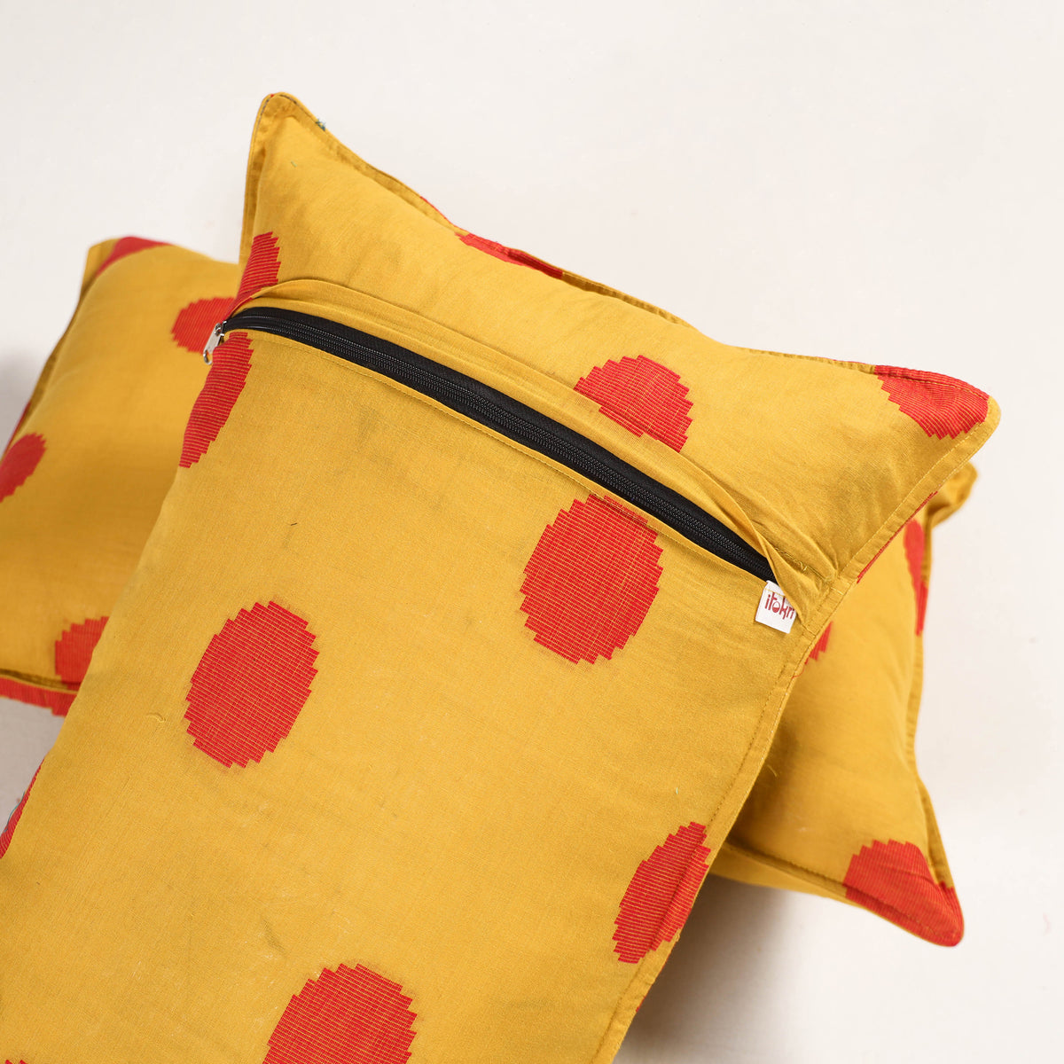 Yellow - jacquard pillow covers (set of 2) 72 - handcrafted