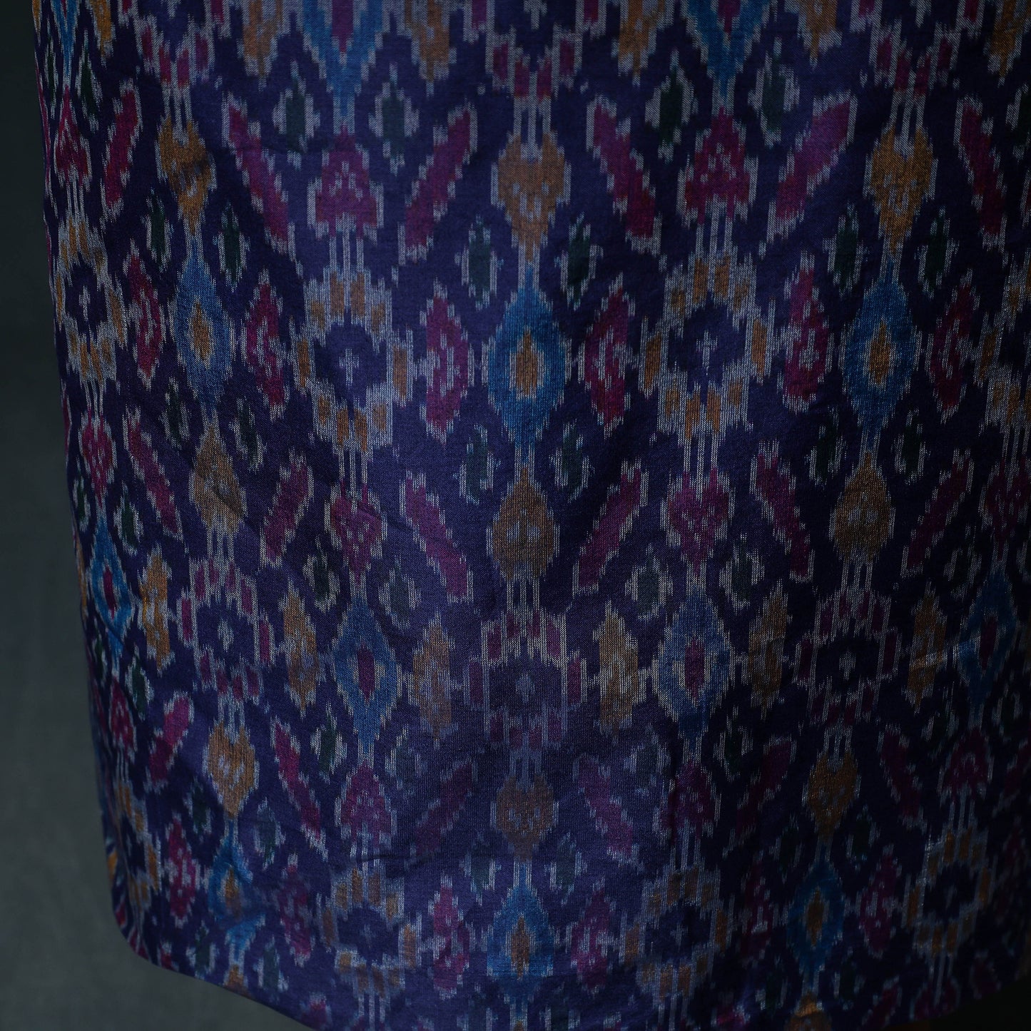 Pochampally Ikat Handwoven Sico 2pc Unstitched Dress Material Kurta Set 44