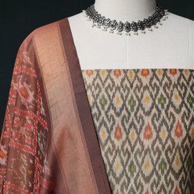 Pochampally Ikat Handwoven Sico 2pc Unstitched Dress Material Kurta Set 45