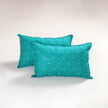 Blue - jacquard pillow covers (set of 2) 74 - handcrafted