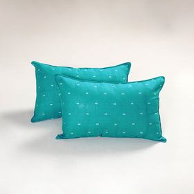 Blue - jacquard pillow covers (set of 2) 74 - handcrafted
