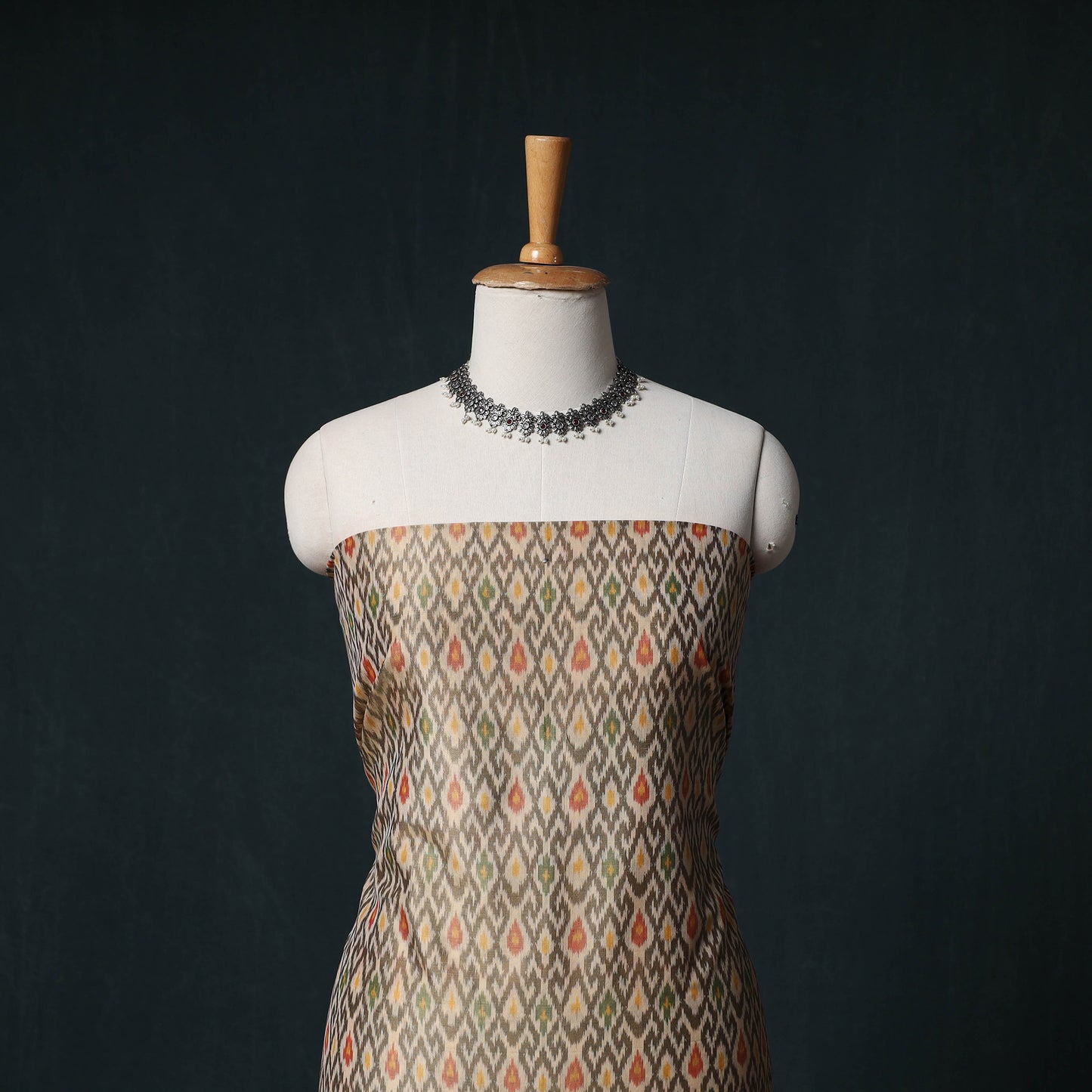 Pochampally Ikat Handwoven Sico 2pc Unstitched Dress Material Kurta Set 45