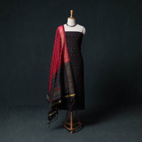 Pochampally Ikat Handwoven Sico 2pc Unstitched Dress Material Kurta Set 46