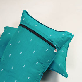 Blue - jacquard pillow covers (set of 2) 74 - handcrafted