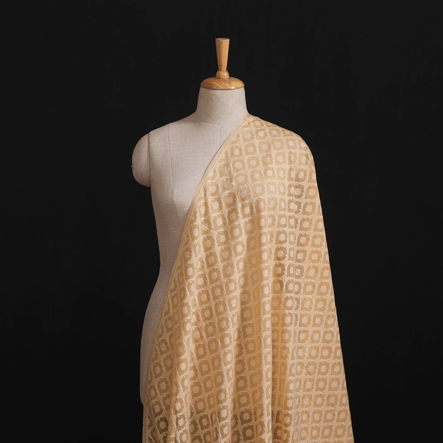 Banarasi Handwoven Cutwork Buti Cotton Fabric 12