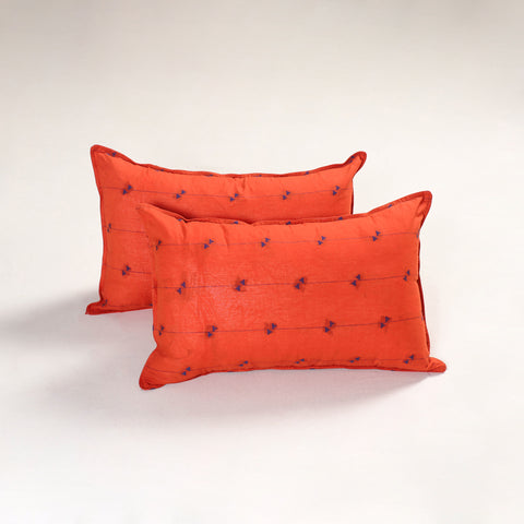 Orange - Jacquard Pillow Covers (Set of 2) 75