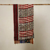 Multicolor - Reversible Patchwork Silk Bengal Kantha Stitch Stole 08