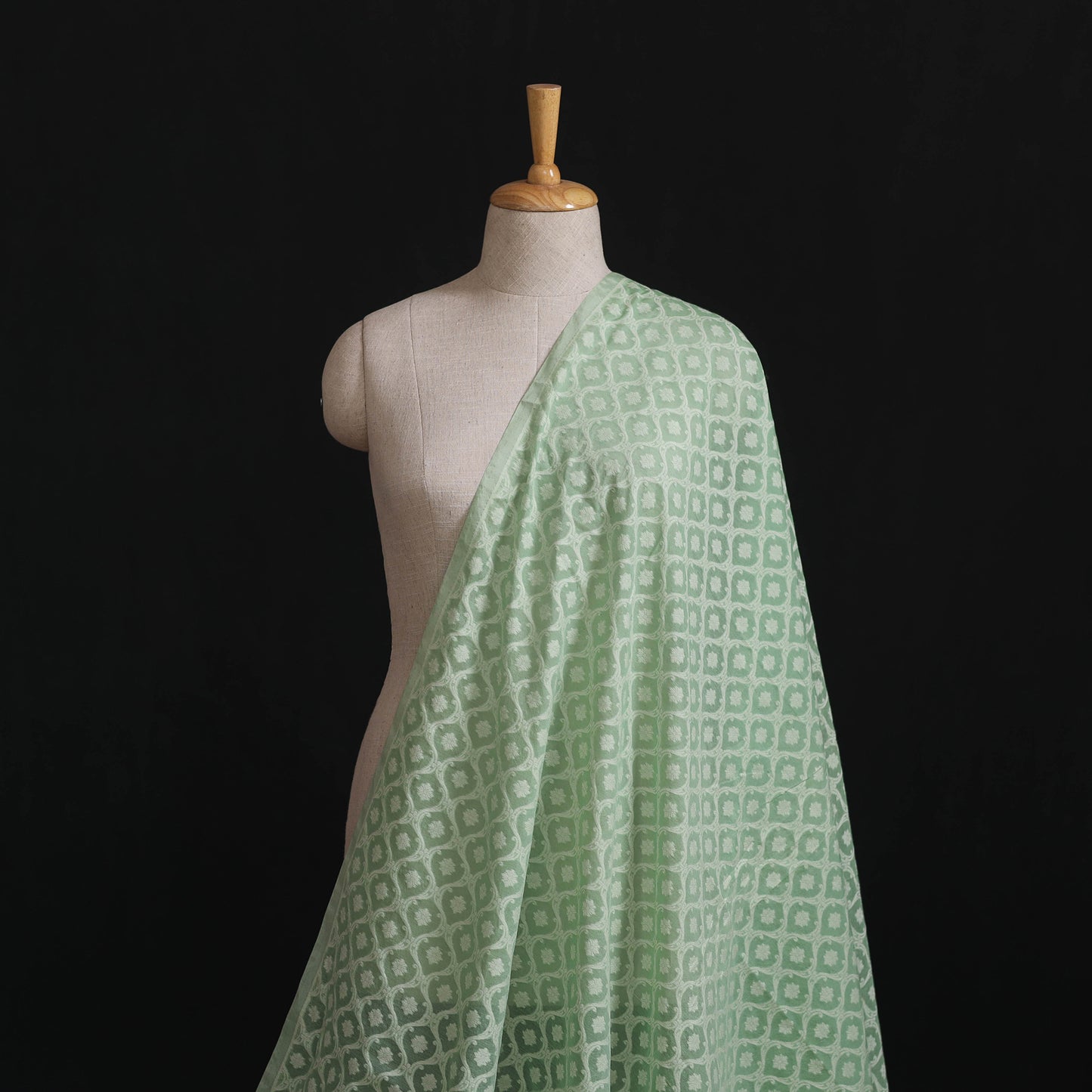 Banarasi Handwoven Cutwork Buti Cotton Fabric 11