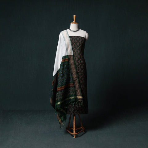 Pochampally Ikat Handwoven Sico 2pc Unstitched Dress Material Kurta Set 47