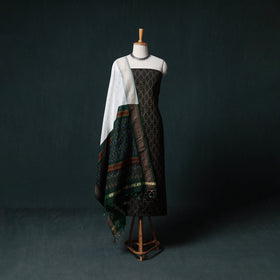 Pochampally Ikat Handwoven Sico 2pc Unstitched Dress Material Kurta Set 47