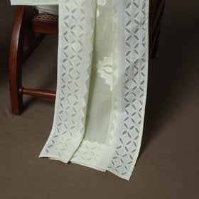 Applique Cutwork Cotton Unstitched Dress Material: Kurta, Bottom & Dupatta 04